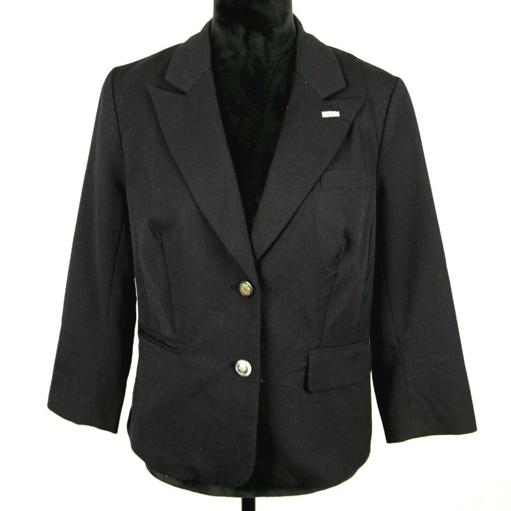 Anthropologie Ett Twa Size 10/Medium Black Wool Blazer/Jacket - missing button